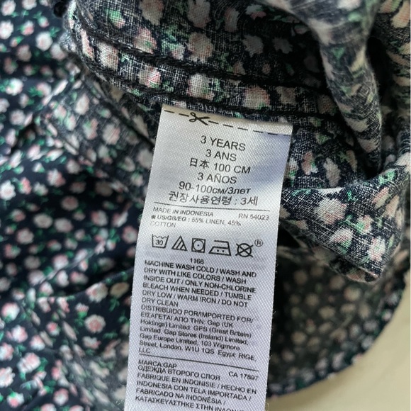 Gap Kids 3T Boys Linen Floral Button Down Shirt - Picture 6 of 10